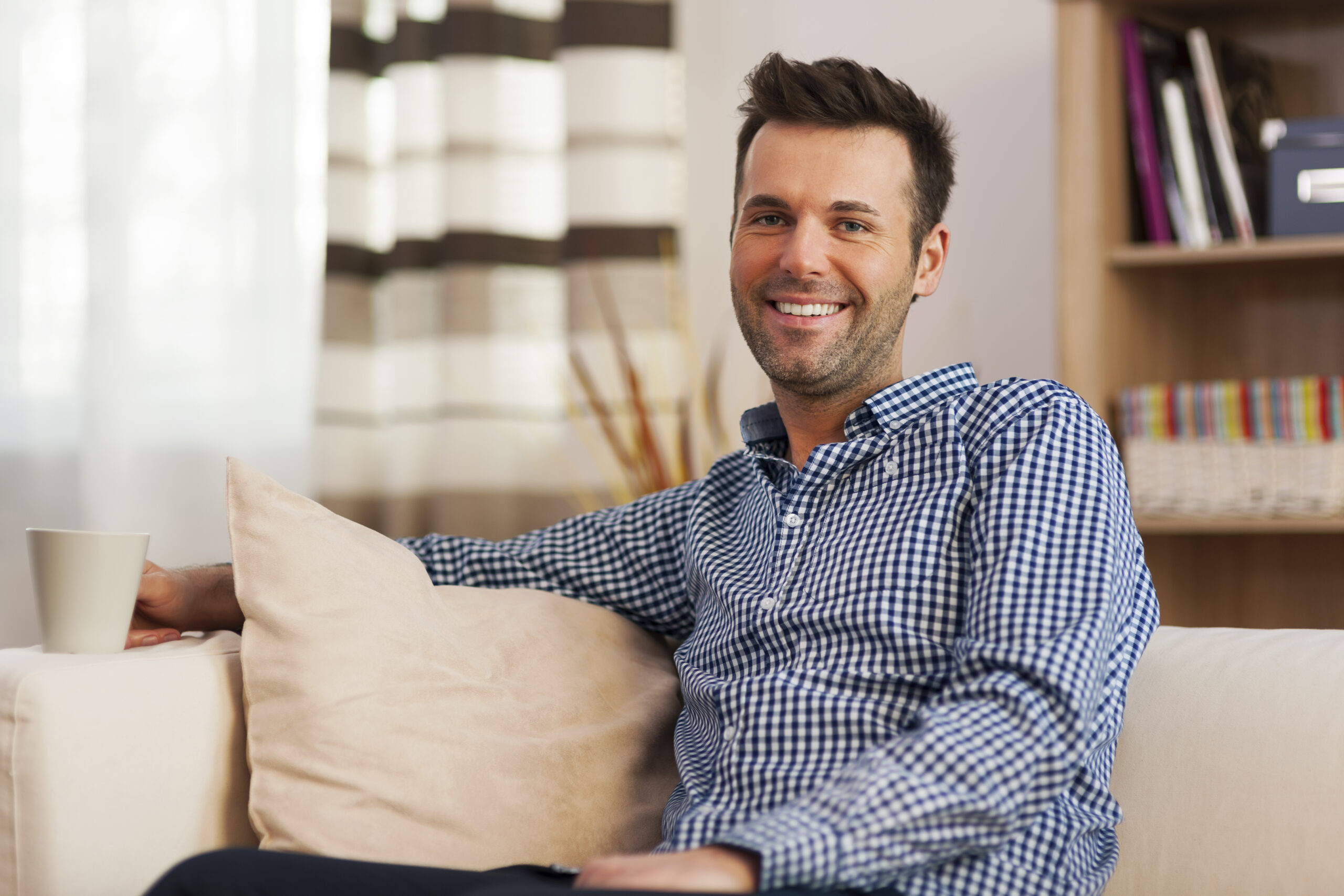 Man finding relief after stress and anxiety therapy session